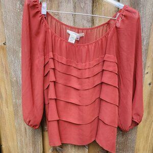 XL Womans Burnt orange Studio M layered blouse